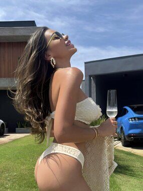 Brazilian Off-White Bikini Set | Textured Bandeau Top & Cheeky Bottom | Luxury